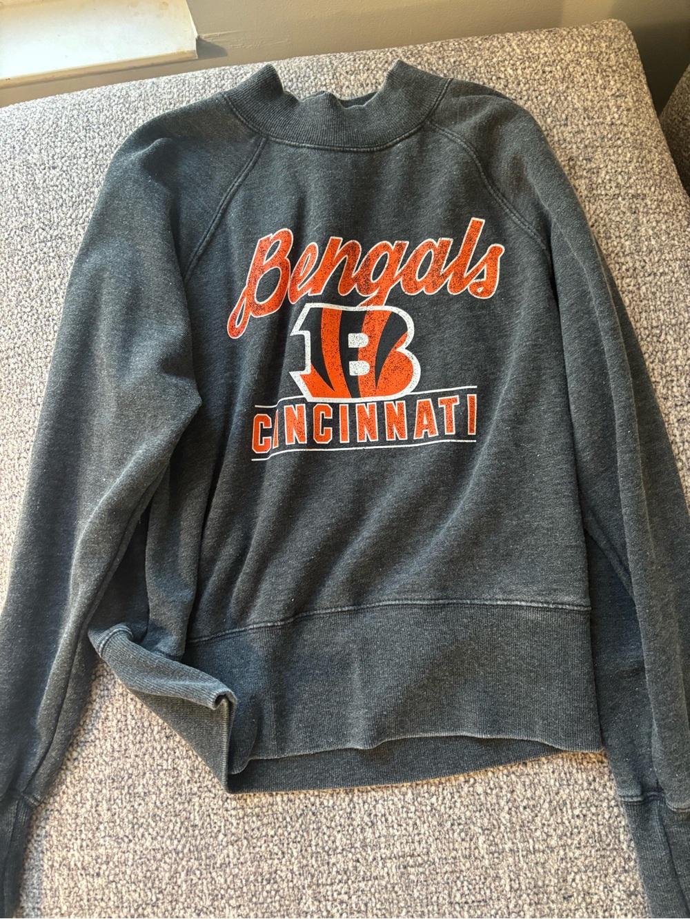 NFL Cincinnati Bengals Charcoal Gray Pullover with Orange & Black Logo